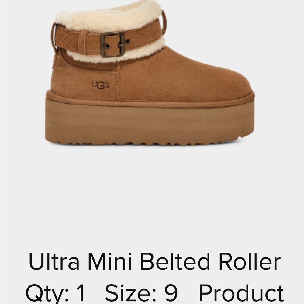 UGG Ultra Mini Belted Roller, size 9